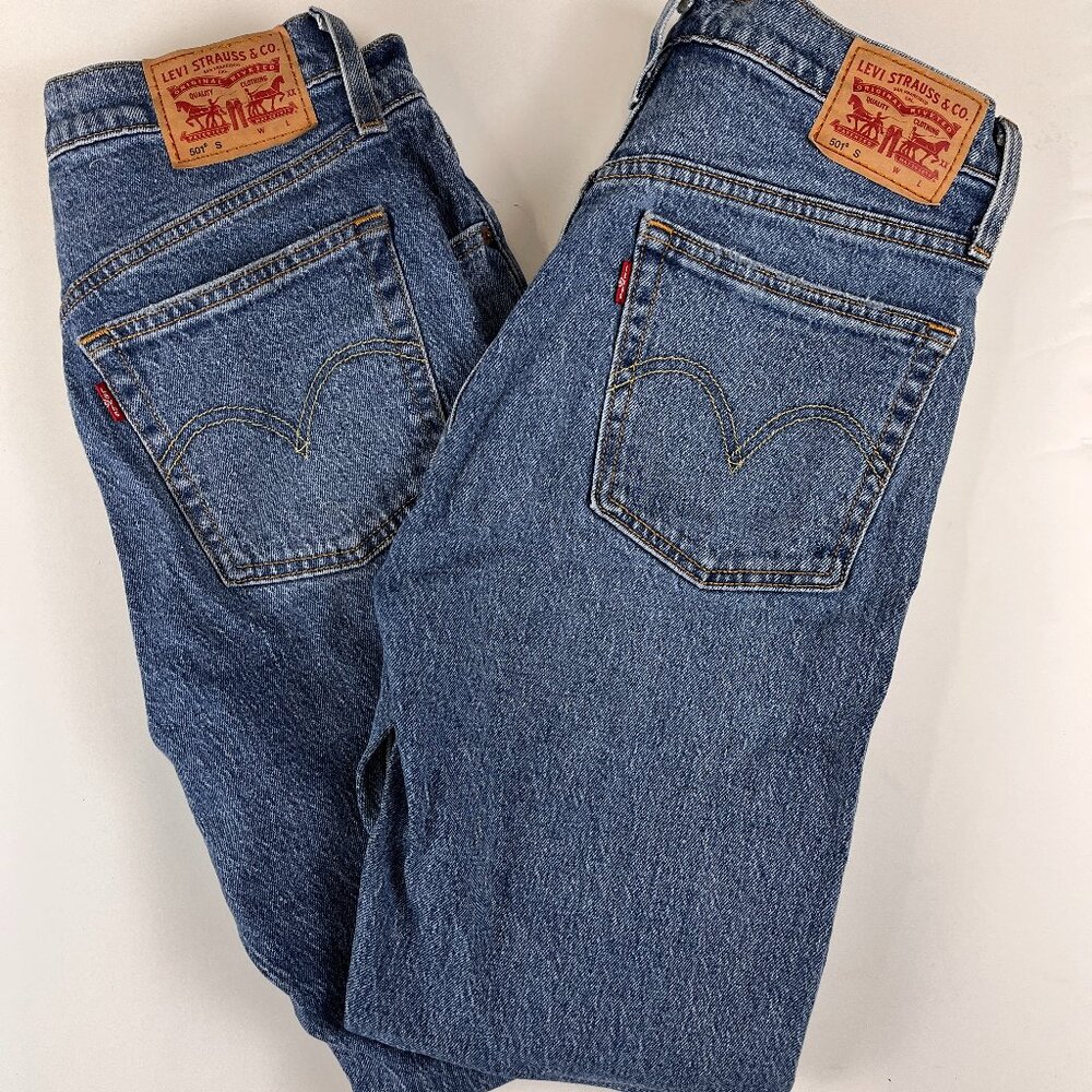 Levi's 501s Skinny Denim Jeans 26x28 & 27x28 Two Pack
